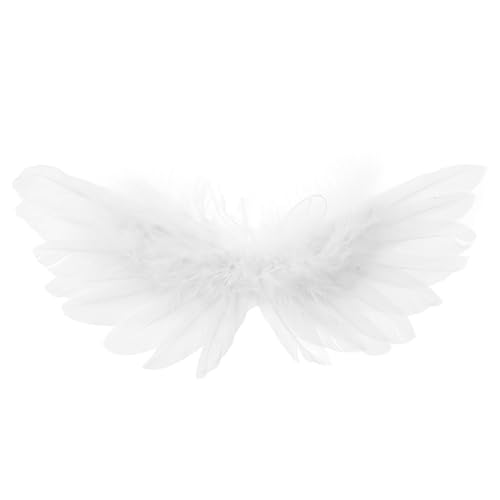 CIYODO Mini Bjd Engel Flügel Zubehör für Erwachsene Weiße Federflügel für Kostüme Weihnachten Halloween Cosplay Dekoration Leicht Einfach zu Befestigen Einzigartiger Charme für Puppen von CIYODO
