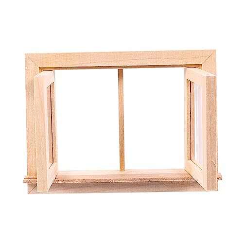 CIYODO Mini DIY Möbel Modell für Puppenhaus Holzfenster Dekoration mit Exzellenter Textur für Mikro Landschaften und DIY Malaccessoires für Mini Häuser Kleines und Zubehör von CIYODO