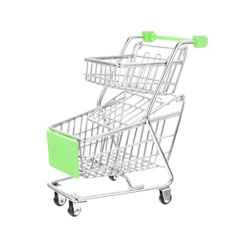 CIYODO Mini-Einkaufswagen Puppenbuggy Miniwagen Miniatur-Supermarktwagen Rad einkaufswagen mini einkaufswagen Einkaufswagen- -Supermarktwagen Legierung Green von CIYODO