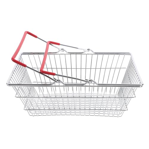 CIYODO Mini Einkaufswagen für Robuster Einkaufsbehälter mit Griff Roter Spielzeugkorb für Obst Gemüse und Snacks für Kaufladen Aufbewahrung CIYODO Mini Einkaufswagen für Robuster Einkaufsbehälter mit Griff Roter Spielzeugkorb für Obst Gemüse und Snacks für Kaufladen Aufbewahrung von CIYODO