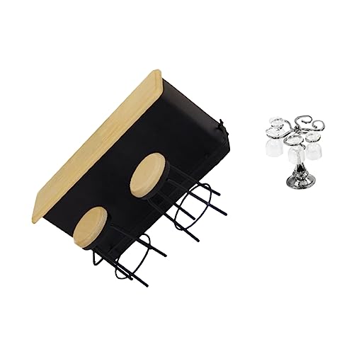 CIYODO Mini Haus Bar Set Puppenhaus Zubehör mit Bar Theke Gläsern Stühlen für Miniatur Dekoration und Spielzeugmodell CIYODO Mini Haus Bar Set Puppenhaus Zubehör mit Bar Theke Gläsern Stühlen für Miniatur Dekoration und Spielzeugmodell von CIYODO