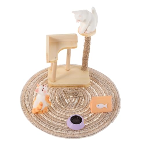 CIYODO Mini Katzenkratzbaum Puppenhaus Teiliges Holzspielzeug Set für Realistische Miniaturwelten für Puppenhaus Dekoration und Kreatives CIYODO Mini Katzenkratzbaum Puppenhaus Teiliges Holzspielzeug Set für Realistische Miniaturwelten für Puppenhaus Dekoration und Kreatives von CIYODO