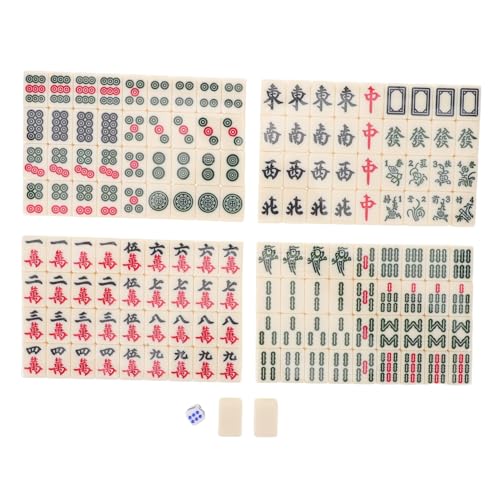 CIYODO Mini Mahjong Set Melamin Mahjongspiel Tragbar Kompakt mit Gravierten Spielsteinen für Anfänger Senioren Camping Reise Zuhause Party von CIYODO