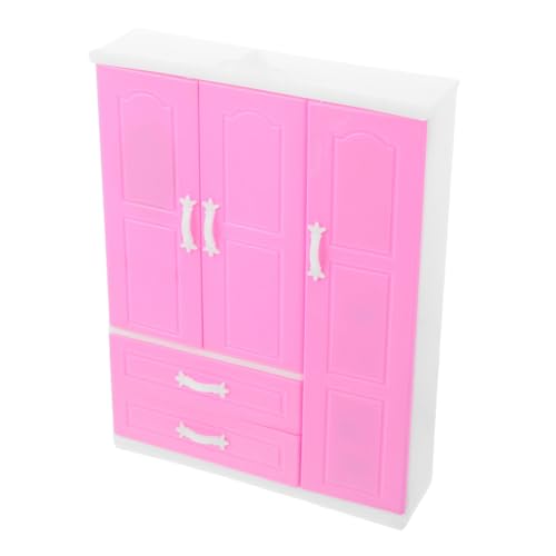 CIYODO Mini Princess Garderobe Unfertige Puppenhausmöbel Mini-kleiderschrank Zubehör Für Feengärten Kleiderschrank Puppenhaus Schrank Für Puppe Dollhouse -schubladenschrank Plastik Rosa von CIYODO