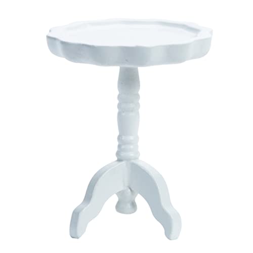 CIYODO Mini Rundtisch Modell Ornamente Für Kleiner Runder Tisch Puppenhaus Mini Tisch Schmücken Miniaturmöbel Modell Puppenhaus Möbel Tisch Mini Möbel Weißes Holz von CIYODO