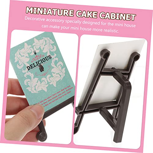 CIYODO Miniatur Bäckerei Vitrine aus Kunststoff Stabiles Mini Dessert Display Dekoratives Puppenhaus Küchenzubehör Platzsparend und Realistisch Kindgerechtes Miniatur Kuchenregal von CIYODO