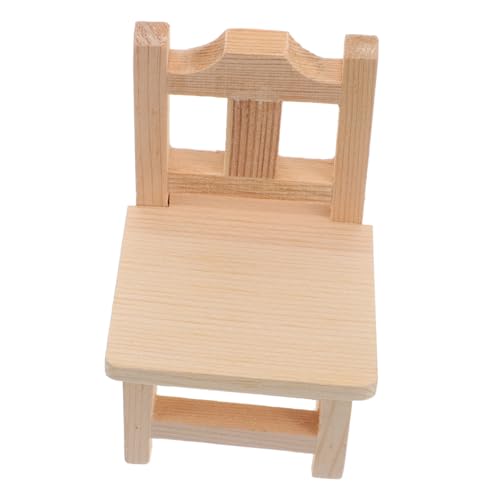 CIYODO Miniatur Holz Hocker für Puppenhaus Handgefertigter Natürlicher Mini Stuhl für Puppenhaus Schlafzimmer Garten Dekoration und Sammler Wetterfest für Außenbereich von CIYODO