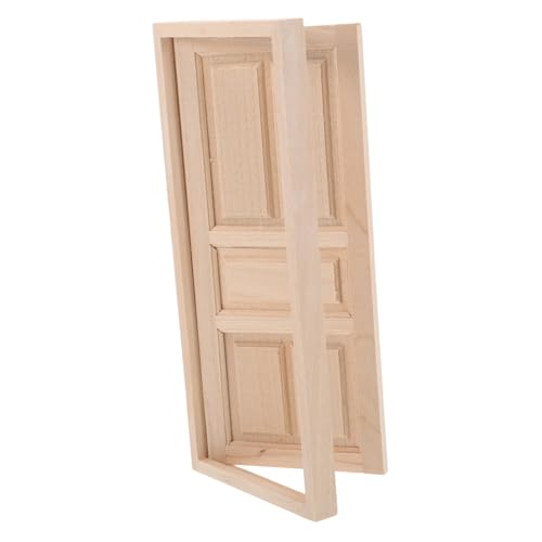 CIYODO Miniatur Holz Puppenhaus Tür Offen Funktional Vielseitig Einsetzbar für DIY Basteln Puppenhaus Möbel Dekoration Kompatibel mit Zubehör von CIYODO