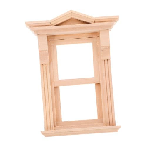 CIYODO Miniatur Holzfensterrahmen für Puppenhaus Unbemalt DIY Bastelset Kleines Holzfenster Modell Dekoratives Miniatur Möbel Zubehör für Puppenhaus und Miniaturwelt von CIYODO
