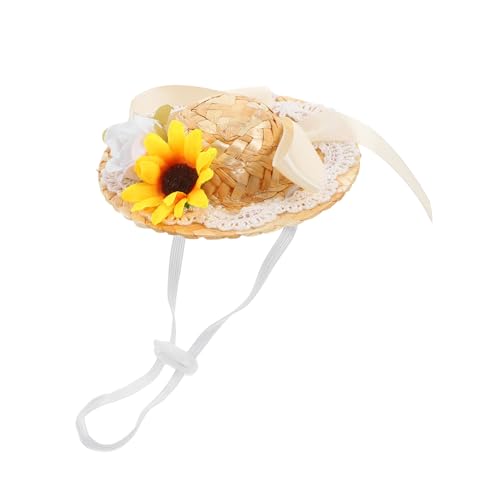 CIYODO Miniatur Hut für Puppen Bohemian Sommer Hut mit Schleife und Faux Blume für Puppen Outfits Durchmesser Leicht und Robust Perfektes Accessoire für Partys und Fotoshootings von CIYODO