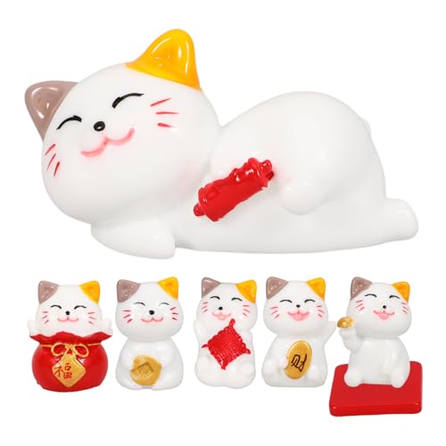 CIYODO Miniatur Katzenfiguren aus Langlebigem Resin Teilig mit Niedlichen Glückskatze Motiven Vielseitig Einsetzbar für Mikro Landschaft Gartendeko Puppenhaus und Auto Detailreich und CIYODO Miniatur Katzenfiguren aus Langlebigem Resin Teilig mit Niedlichen Glückskatze Motiven Vielseitig Einsetzbar für Mikro Landschaft Gartendeko Puppenhaus und Auto Detailreich und von CIYODO
