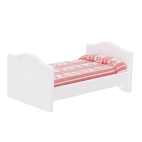 CIYODO Miniatur Kinderbett aus Robustem Material Lebensechte Rote Streifen Filigrane Quilt Dekoration Detailgetreu Verarbeitet als Puppenhausmöbel und Mini Hausdeko CIYODO Miniatur Kinderbett aus Robustem Material Lebensechte Rote Streifen Filigrane Quilt Dekoration Detailgetreu Verarbeitet als Puppenhausmöbel und Mini Hausdeko von CIYODO