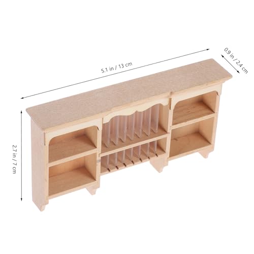 CIYODO Miniatur Küchen Wandschrank Holzfarben Realistisch Gestaltetes Puppenhaus Möbel Detailreiches Miniaturmöbel Dekorations und Lernobjekt für Micro Landschaften von CIYODO