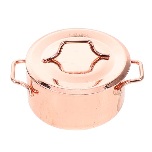 CIYODO Miniatur Küchenutensil Modell Dollhouse Zubehör Mini Pot für Puppenhaus Küche Metall Kochtopf im Einzigartigen Design Realistische Darstellung und Hohe Spielbarkeit von CIYODO
