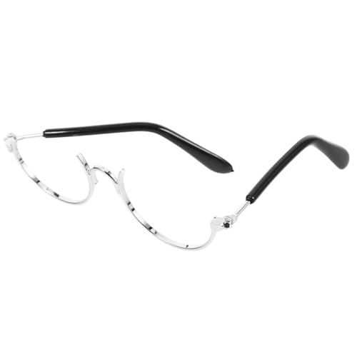 CIYODO Miniatur Metallrahmen Brille für Puppen Halbtransparent Silberne Drahtbrille Puppenzubehör für Kostüm Cosplay Puppenhaus Dekoration Langlebig und Vielseitig Geeignet von CIYODO