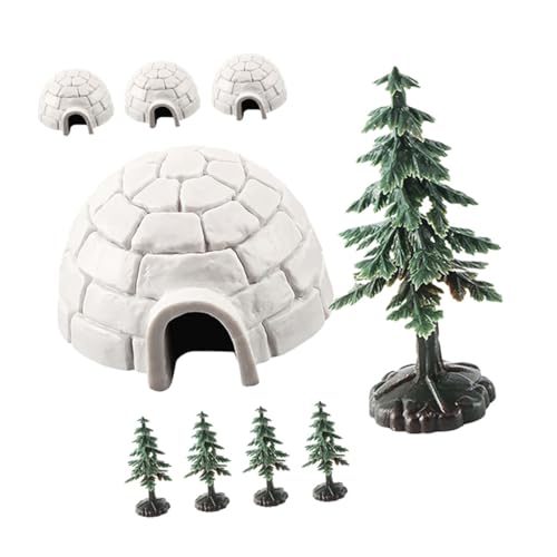 CIYODO Miniatur Modell Spielset mit Eishäusern und Weihnachtsbaum Figuren Robustes Kunststoff DIY Dekoration für Kuchenaufsatz Mikro Landschaft Edukatives CIYODO Miniatur Modell Spielset mit Eishäusern und Weihnachtsbaum Figuren Robustes Kunststoff DIY Dekoration für Kuchenaufsatz Mikro Landschaft Edukatives von CIYODO