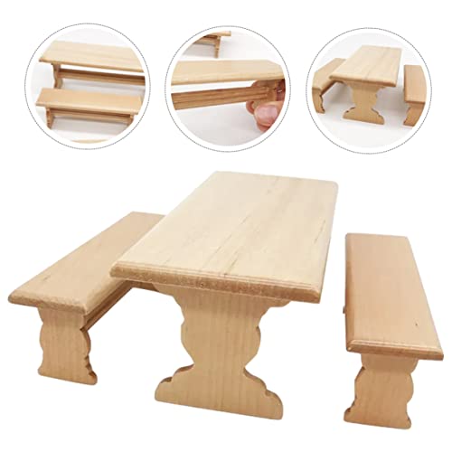 CIYODO Miniatur Möbelset Maßstab Holz Puppenhaus Möbel Miniatur Tisch und Bank Realistisches Design Sichere Materialien für Puppenhaus Dekoration und Micro Landschaftsspielzeug CIYODO Miniatur Möbelset Maßstab Holz Puppenhaus Möbel Miniatur Tisch und Bank Realistisches Design Sichere Materialien für Puppenhaus Dekoration und Micro Landschaftsspielzeug von CIYODO