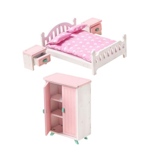 CIYODO Miniatur Möbelset für Puppenhaus Schlafzimmer Holz Nachttisch und Kleiderschrank Dekoratives Miniatur Möbelzubehör für Kinderzimmer und Spielzeugliebhaber CIYODO Miniatur Möbelset für Puppenhaus Schlafzimmer Holz Nachttisch und Kleiderschrank Dekoratives Miniatur Möbelzubehör für Kinderzimmer und Spielzeugliebhaber von CIYODO