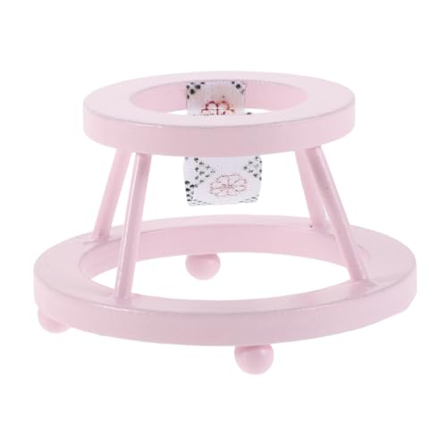 CIYODO Miniatur Puppenhaus Lauflernhilfe Rosa Holz Möbel Detaillierte Handwerkskunst Kompaktes Zubehör für Interaktives und Dekoration CIYODO Miniatur Puppenhaus Lauflernhilfe Rosa Holz Möbel Detaillierte Handwerkskunst Kompaktes Zubehör für Interaktives und Dekoration von CIYODO