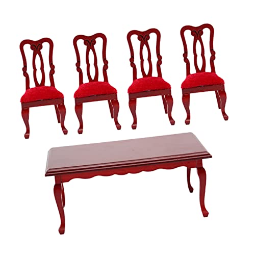 CIYODO Miniatur Puppenhaus Möbel Retro Esszimmer Tisch Stuhl Teilig Stühle Tisch DIY Mini Tiny House Dekoration von CIYODO