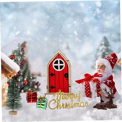 CIYODO Miniatur Puppenhaus Weihnachtsdeko Präzise Gestaltete Elfenhaustür Miniaturmöbel Modell Langlebige Miniaturdekoration für Festliche Wohnszenen von CIYODO