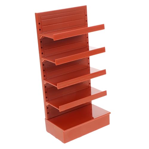 CIYODO Miniatur Regal für Puppenhaus Braunes Supermarktregal für Miniaturen Vielseitiges Spielset für Kreatives Rollenspiel Platzsparend und Leicht Transportierbar für Puppenhausmöbel von CIYODO