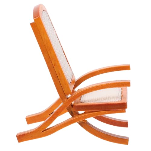 CIYODO Miniatur-Sofastuhl für kinderspielzeug puppenstubenmöbel kinderspielsachen Kid Toys puppenhaus spielzeuge Miniatur-Esszimmerstuhl Mini-Basteldekore hölzern Orange von CIYODO