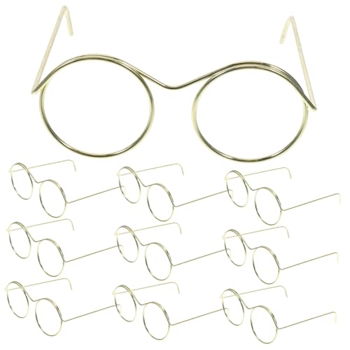 CIYODO 10 Stück Miniatur-Puppen-Sonnenbrillen Metallrahmen Goldfarben Große Gläser Für Bastelarbeiten Und Puppenkostüme CIYODO 10 Stück Miniatur-Puppen-Sonnenbrillen Metallrahmen Goldfarben Große Gläser Für Bastelarbeiten Und Puppenkostüme von CIYODO