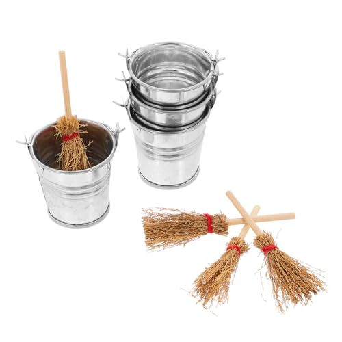 CIYODO Miniatur Szenen Requisiten Teiliges mit Mini Besen und Eimer für Puppenhaus Dekoration Realistische Miniaturmöbel und Home Decor Accessoires von CIYODO