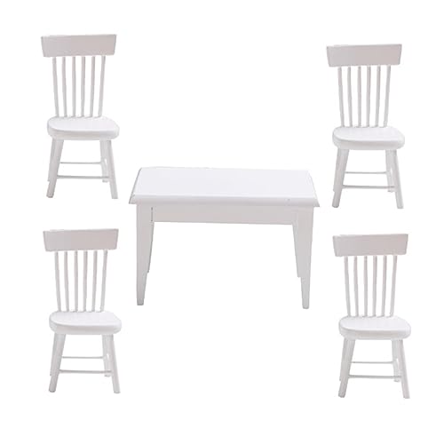 CIYODO Miniatur Tisch Stühle Set aus Holz Teiliges DIY Puppenhaus Zubehör Weiße Moderne Möbel Modelle Puppenhaus Dekoration für Sammler Langlebig und Detailreich Gestaltet CIYODO Miniatur Tisch Stühle Set aus Holz Teiliges DIY Puppenhaus Zubehör Weiße Moderne Möbel Modelle Puppenhaus Dekoration für Sammler Langlebig und Detailreich Gestaltet von CIYODO