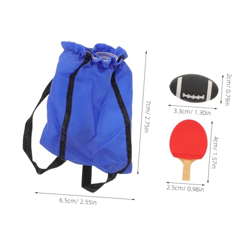 CIYODO Miniatur-sportset für Puppenhaus Bjd Kompatibel Basketball Fußball American Football Mini-springseil Stabiles Tragbares Sportzubehör für Puppendeko und Fotoszenen von CIYODO