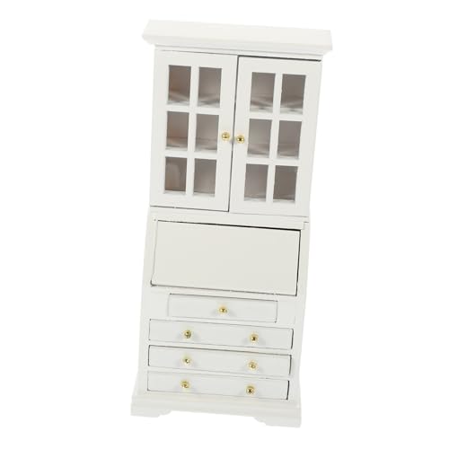CIYODO Miniaturen Zum Basteln Puppenmöbel 1/12 Puppenhausminiatur Puppenhaus Miniaturen Minischrank Miniatur-Dinge Miniaturschrank Zum Basteln Winzige Hausdekorationen Holz Weiß von CIYODO