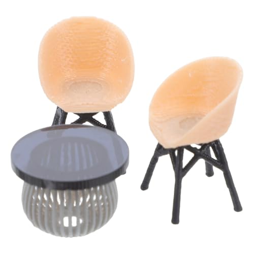 CIYODO Miniaturmöbel Set für Puppenhaus Teiliges Modell mit Rattanstühlen und Beistelltisch für Kreative Szenen Dekoration und DIY Projekte CIYODO Miniaturmöbel Set für Puppenhaus Teiliges Modell mit Rattanstühlen und Beistelltisch für Kreative Szenen Dekoration und DIY Projekte von CIYODO