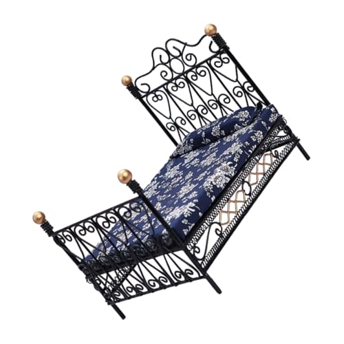 CIYODO Miniaturmöbel für Puppenhaus Exquisites Mini Doppelbett aus für Realistische Spielszene als Dekoration für Kinderzimmer Langlebig und Detailgetreu von CIYODO