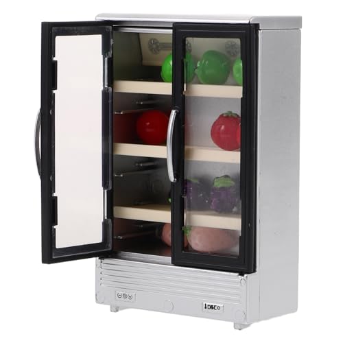 CIYODO Puppenhaus Mini Kühlschrank Rollenspiel Küche Zubehör Doppeltür Mini Gefrierschrank Home Decor Realistische Miniatur Spielzeug von CIYODO