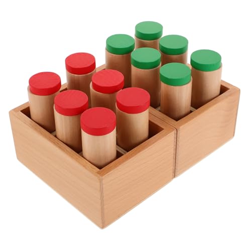 CIYODO Montessori Geräuschzylinder mit Holzkiste Sensorisches für Jungen und Mädchen Fördert Olfaktorisches Training für Frühkindliche Bildung Ab Jahren von CIYODO