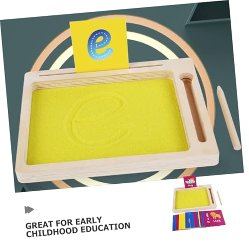 CIYODO Montessori Sand Exploration Tray Holzspielzeug für Vorschulkinder Pädagogisches Alphabet Lernspielzeug zur Feinmotorik und Sensorische Entwicklung DIY Sandmalerei für Kreative von CIYODO