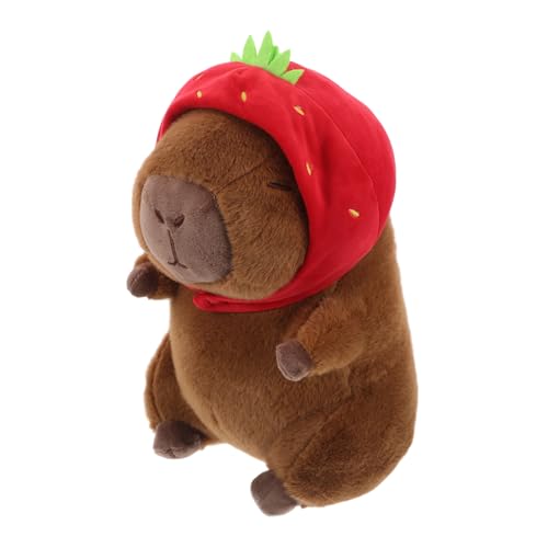 CIYODO Niedliches Capybara Plüschtier mit Erdbeermützen Design Tier für Geschenkidee für Jungen und Mädchen zu Geburtstagen und Besonderen Anlässen von CIYODO