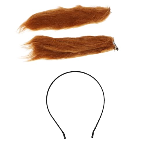 CIYODO Plüsch Hasenohren Haarreif Braun Weiches Kunstfell Stirnband für Damen Mädchen Dekoratives Cosplay Party Accessoire Elastisches Kopfband für Kostüm und Alltag von CIYODO