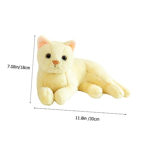 CIYODO Plüsch Katze Gelb Niedliche Tierfigur Kuscheltier Kinderzimmer Deko Weiche Katzenpuppe Geschenkidee Wohnzimmer Zubehör von CIYODO