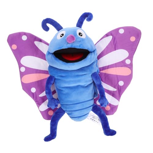 CIYODO Plüsch Schmetterling Handpuppe aus Weichem Plüsch mit Beweglichem Mund Interaktives Handspielzeug Kreativität und Sprache Waschbar für Eltern Junge Mädchen Spiele von CIYODO