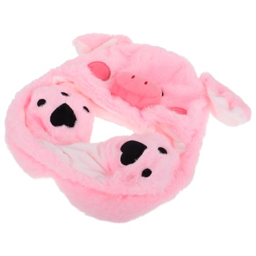 CIYODO Plüsch Schwein Mütze mit Beweglichen Ohren Lustige Tiermütze für Erwachsene Warm und Vielseitig als Schal für Partys und Cosplay Schwein Design von CIYODO