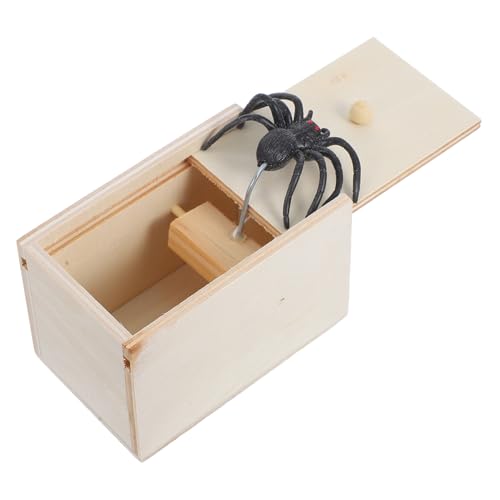 CIYODO Prank Spider Trickspielzeug mit Lebensechter Simulation Witziges Gadget mit Holzbox Geeignet für Halloween Aprilscherz Karneval und Lustige Streiche von CIYODO