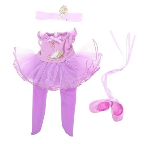 CIYODO Puppen Ballettkleid mit Schuhen und Haarband Prinzessin Kostüm für Mädchen Detailreiches Ballerina Outfit für Fantasievolles und Verschiedene Anlässe von CIYODO