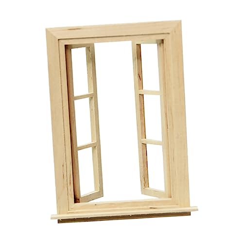 CIYODO Puppenhaus Miniatur Möbel Fenster Modell Holzspielzeug Zubehör für Klappbares Doppelfenster Klassisches Design Sicher und Kreativ für Puppenhaus Dekoration von CIYODO