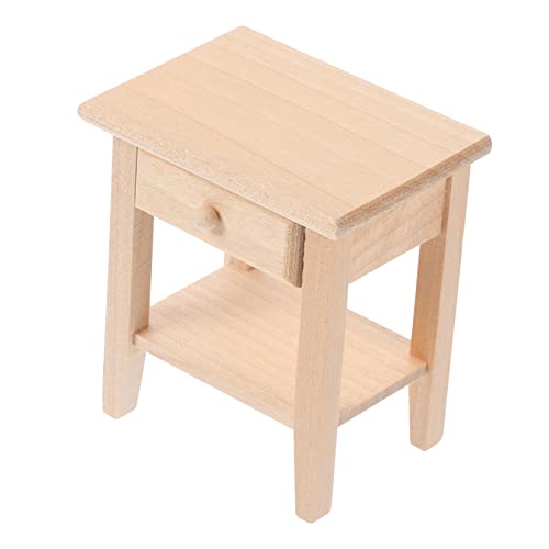 CIYODO Puppenhaus Möbel Langlebiger Miniatur Holz Bettisch Vielseitiges Puppenhaus Zubehör für Kinderzimmer Kreatives für Platzsparendes Design von CIYODO