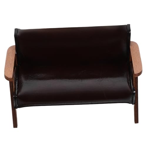 CIYODO Puppenhaus Möbel Miniatursofa Dunkelbraun für Miniaturdekoration Desktop Mini Möbel CIYODO Puppenhaus Möbel Miniatursofa Dunkelbraun für Miniaturdekoration Desktop Mini Möbel von CIYODO