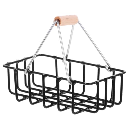CIYODO Puppenhauskorb Kinderspielzeug Kleiner Korb Ornamente Für Kleiner Korb Mini Spielzeughaus Miniatur Ladenkorb Mini Dekorationen Puppenhaus Einkaufskorb Modell von CIYODO