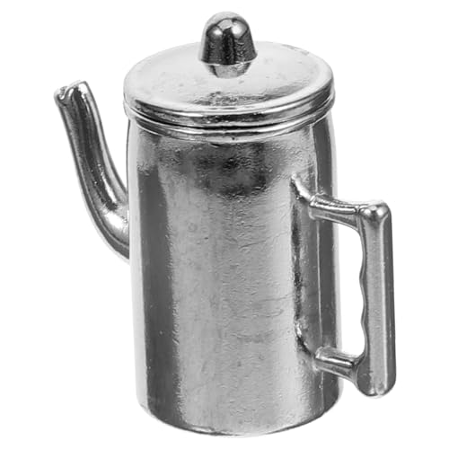 CIYODO Puppenhausmöbel Mini-Wassertopf Mini-Teekessel Safety Safe todsicher Kaffeemaschinen Mini-Kaffeemaschine Verzierung der Kaffeekanne Miniatur-Wassertopf-Requisite Metall Kaffeetasse von CIYODO