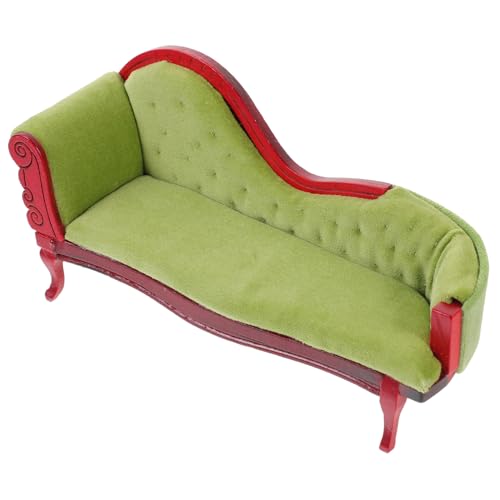 CIYODO Vintage Mini Sofastuhl Für Puppenhaus Im Maßstab 112 Entzückendes Puppenhausmöbelset Dekorative Miniaturcouch von CIYODO